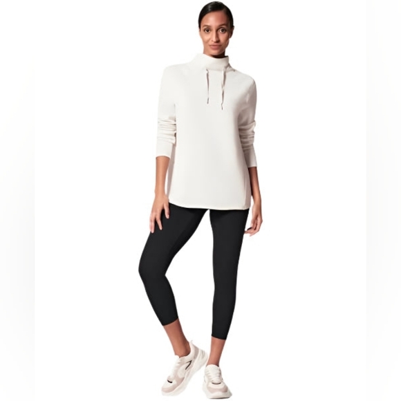 NWT SPANX Air Essentials Cowl Neck Pullover White Cloud Size Large - Picture 11 of 11
